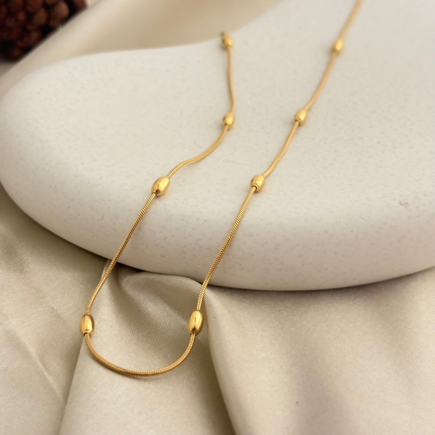 Sunlit Beads Chain Necklace - SRYN