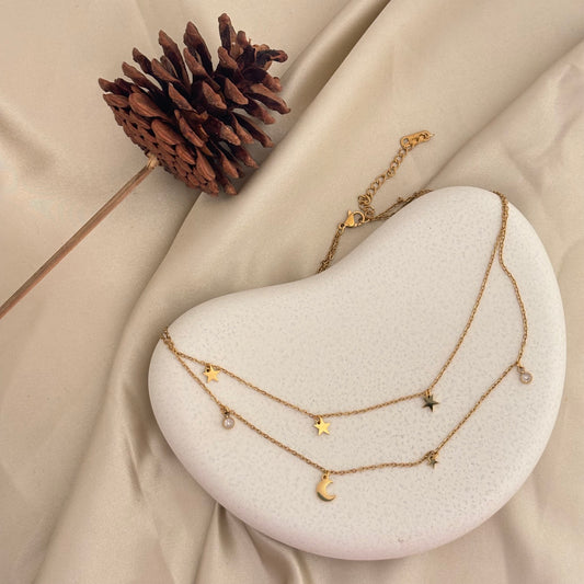 Luna Dot Star Minimal Layered Necklace - SRYN
