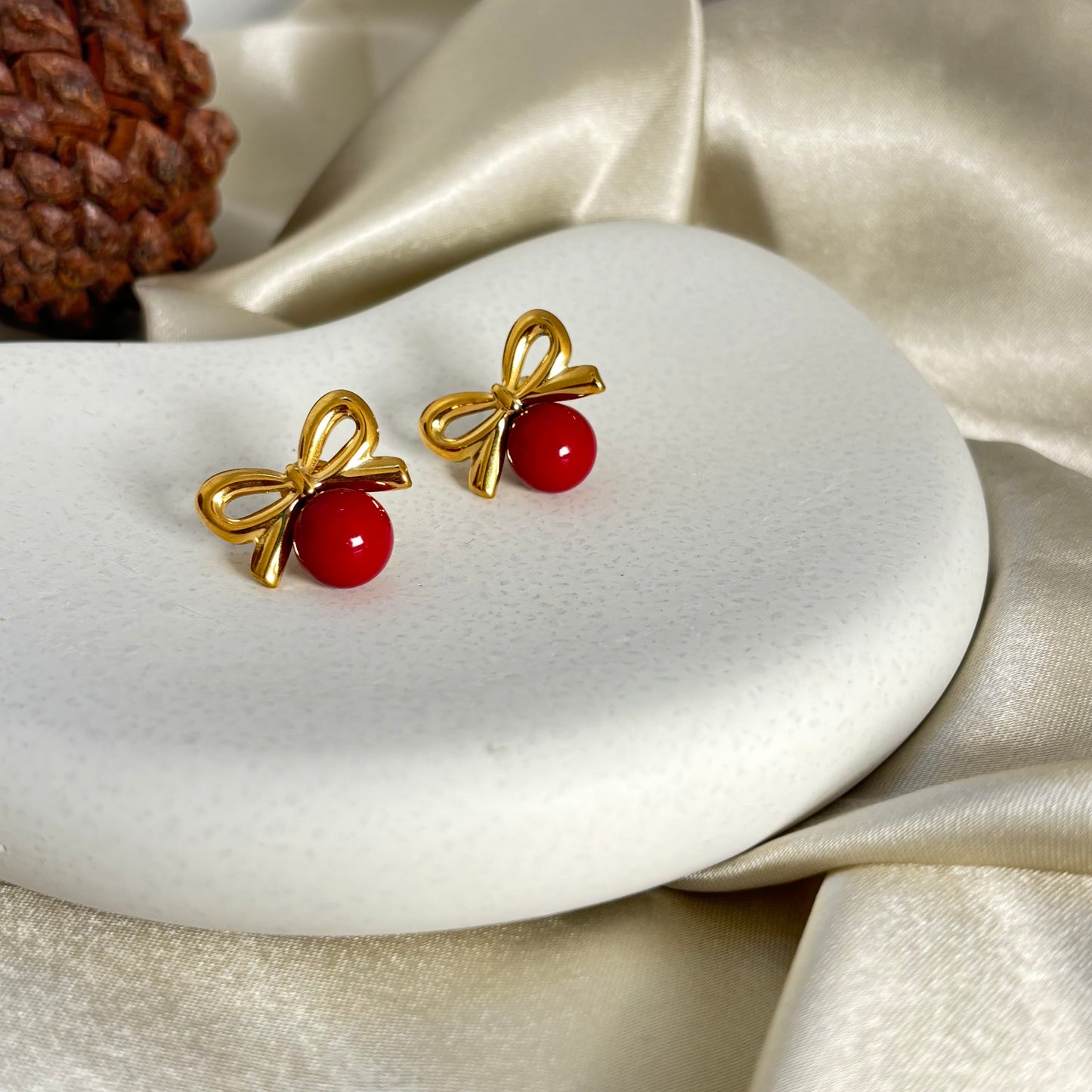 Cherry Bow Earrings - SRYN