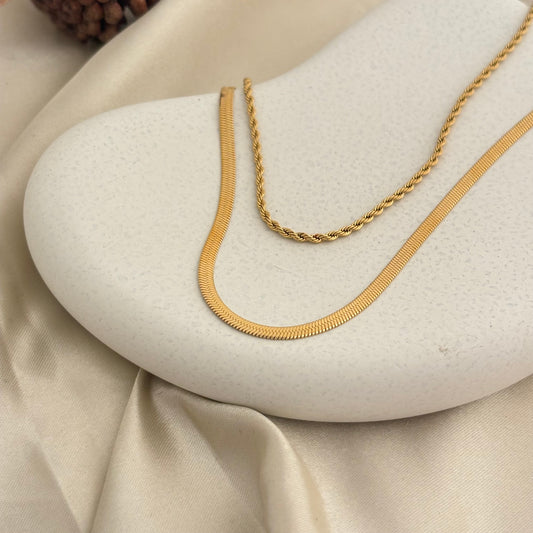 Rope & Snake Layered Necklace - SRYN