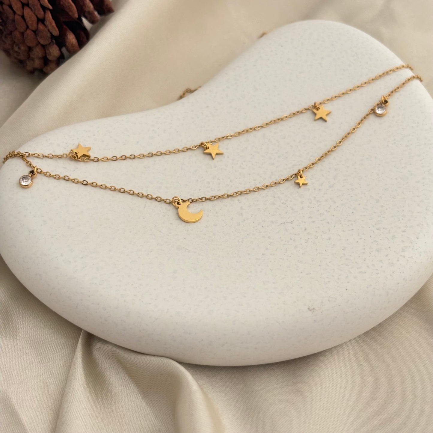 Luna Dot Star Minimal Layered Necklace - SRYN