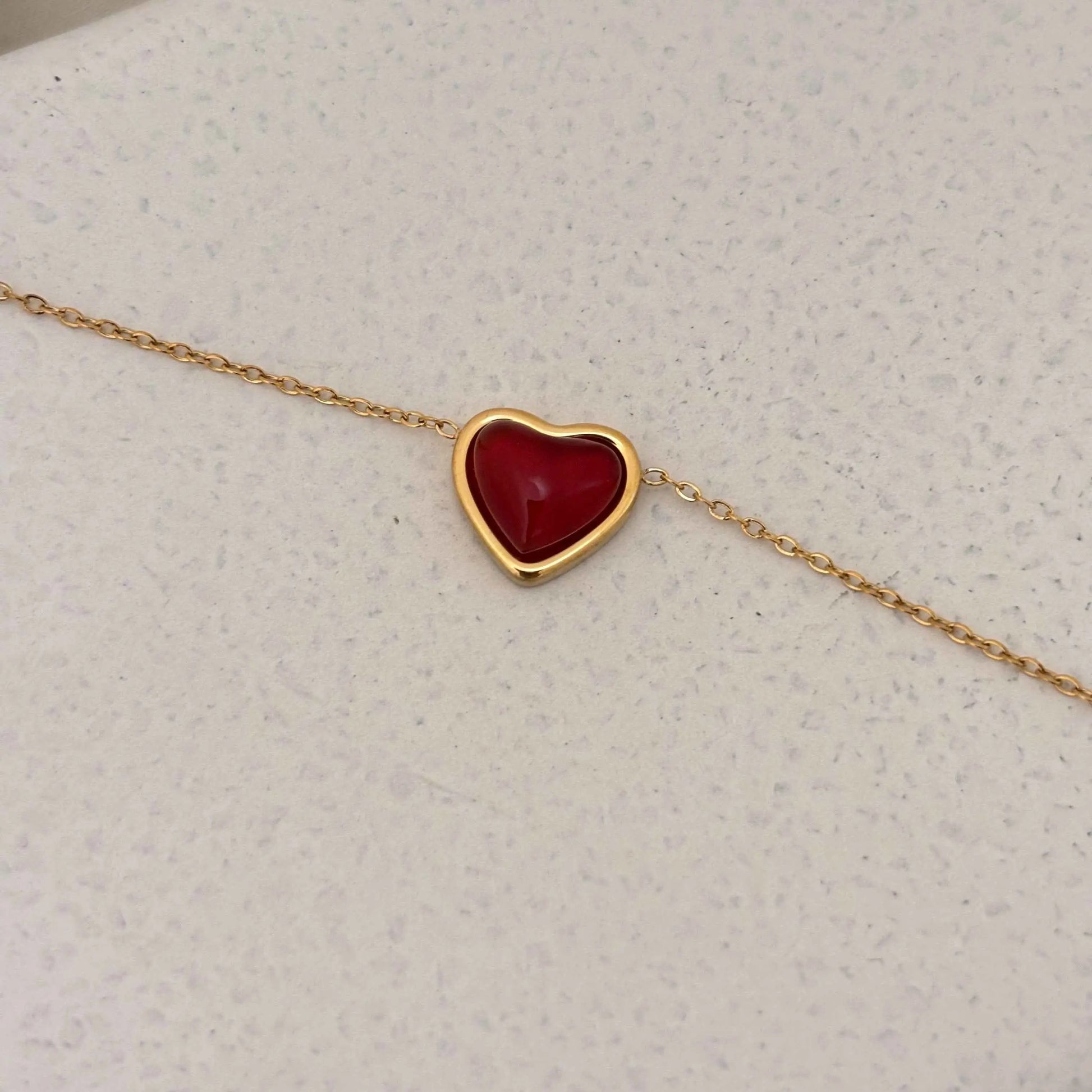Sangria Heart Bracelet