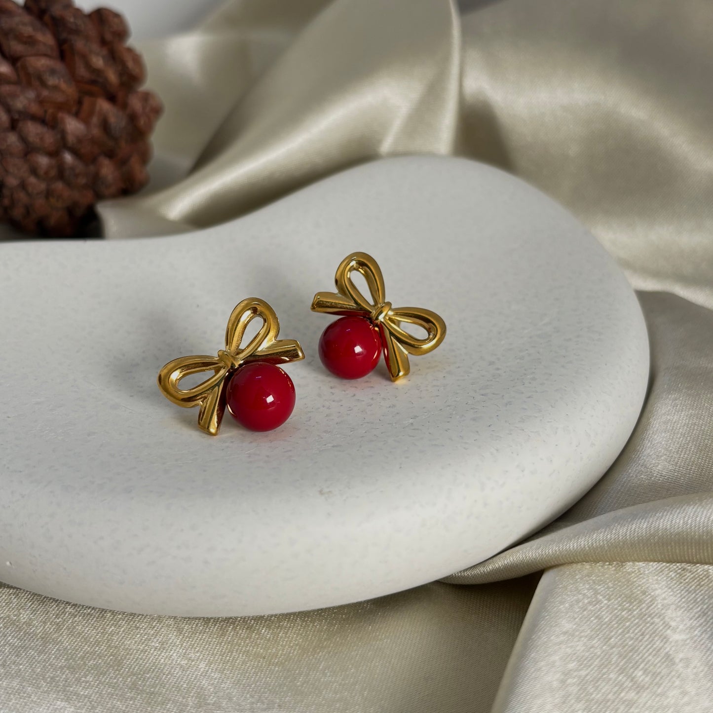 Cherry Bow Earrings - SRYN