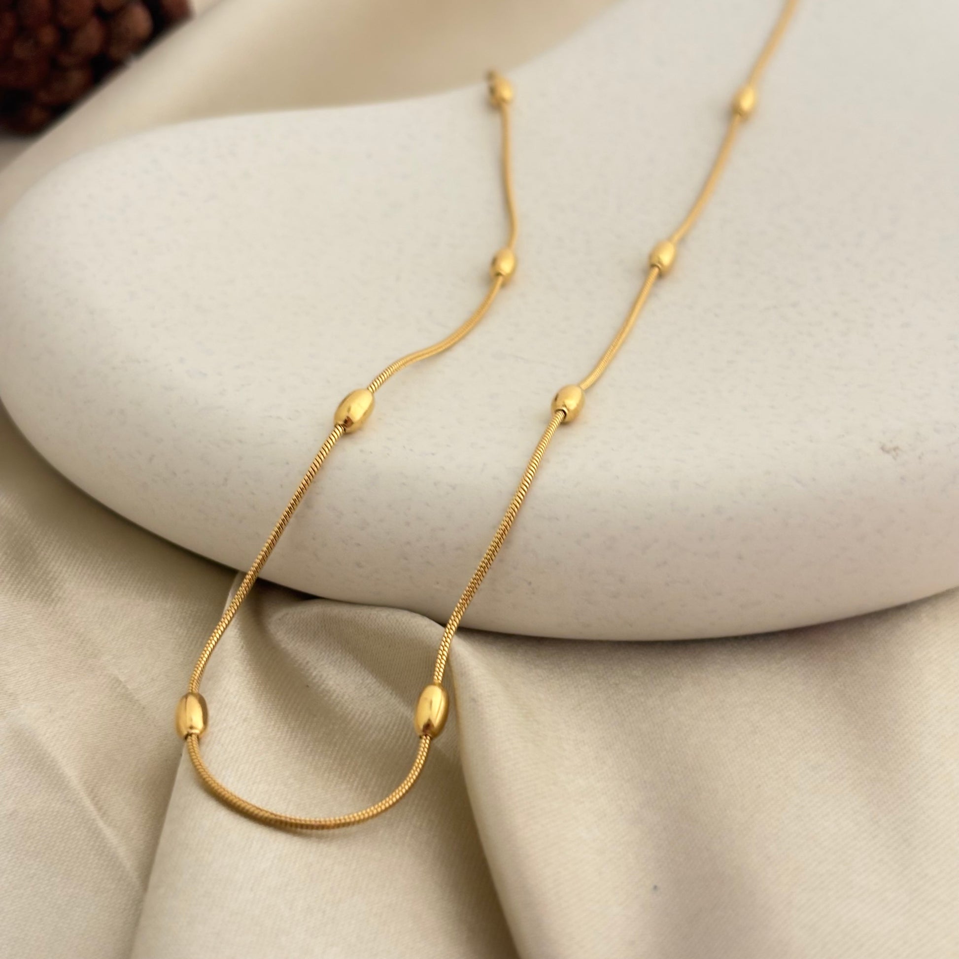 Sunlit Beads Chain Necklace - SRYN