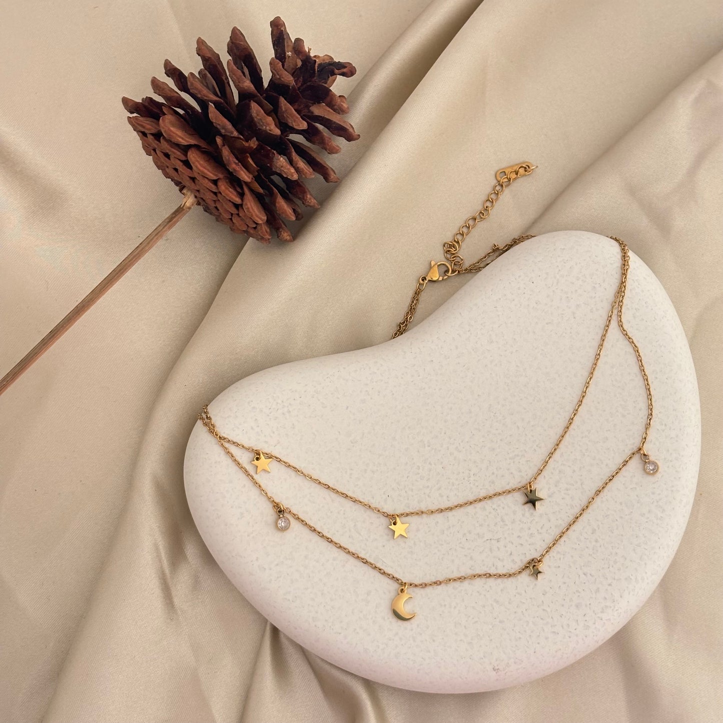 Luna Dot Star Minimal Layered Necklace - SRYN