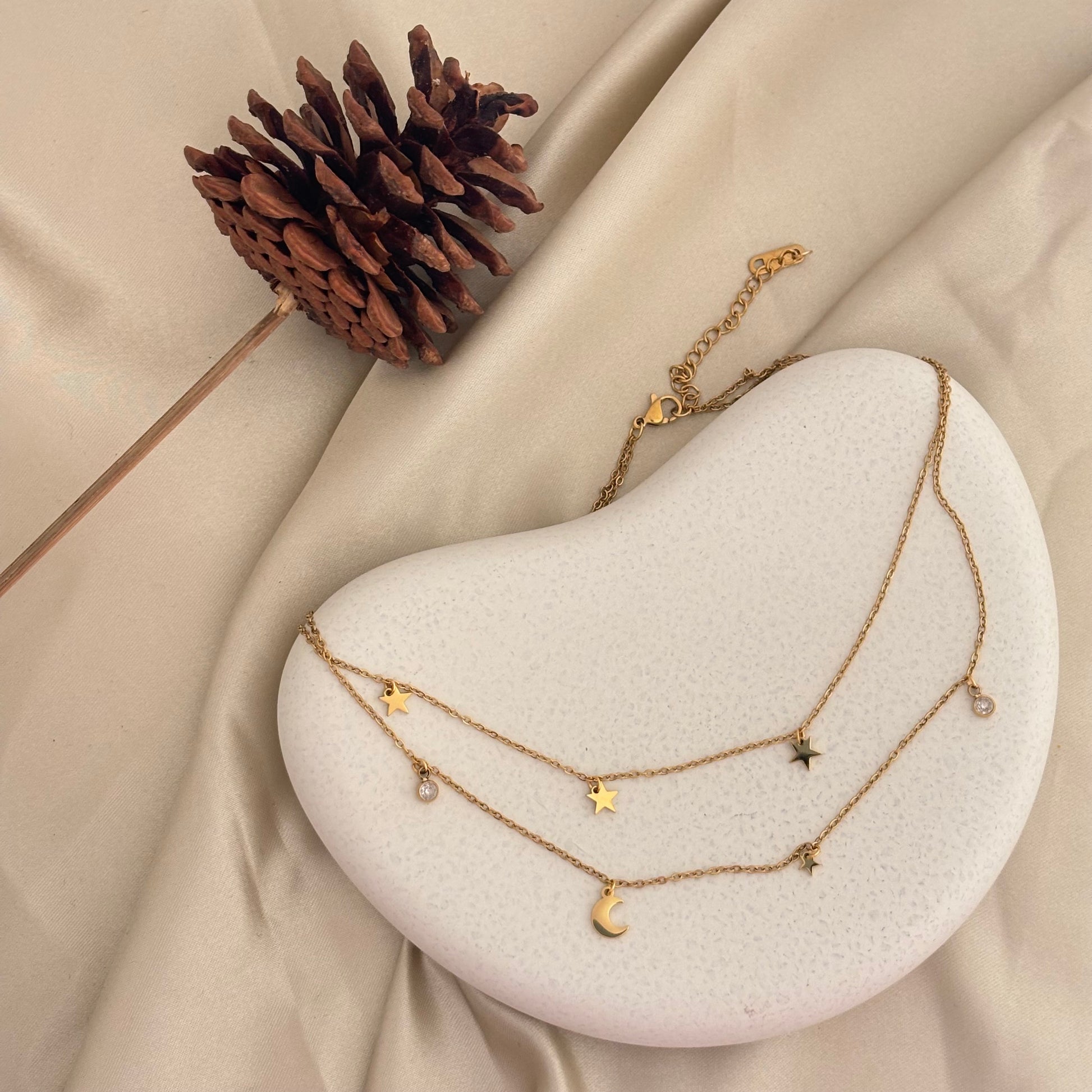 Luna Dot Star Minimal Layered Necklace - SRYN