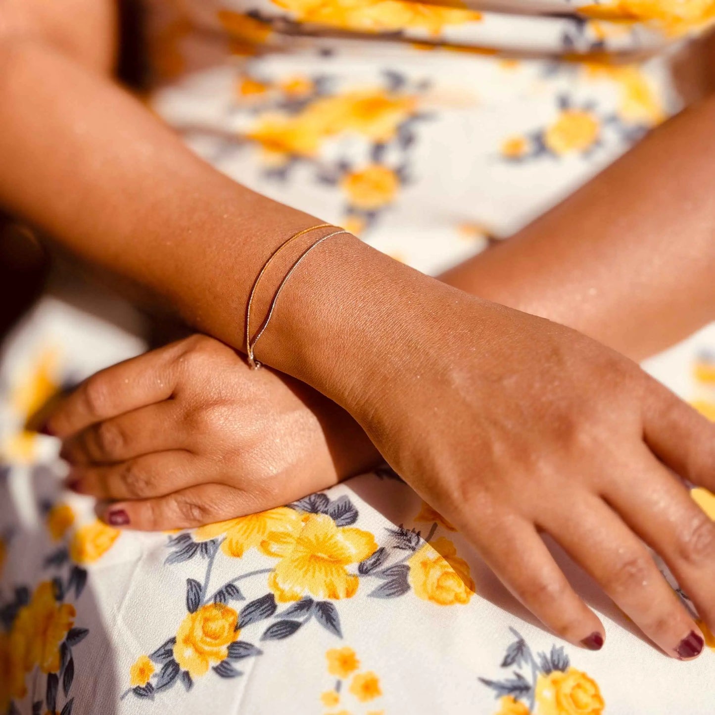 Sleek Bi-Metal Bracelet