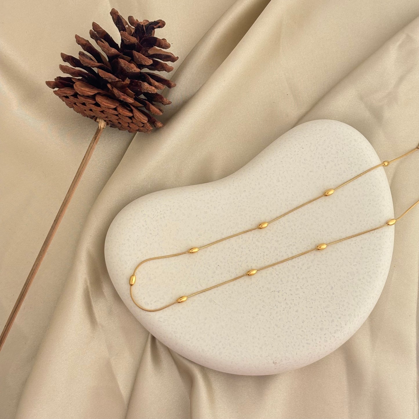 Sunlit Beads Chain Necklace - SRYN