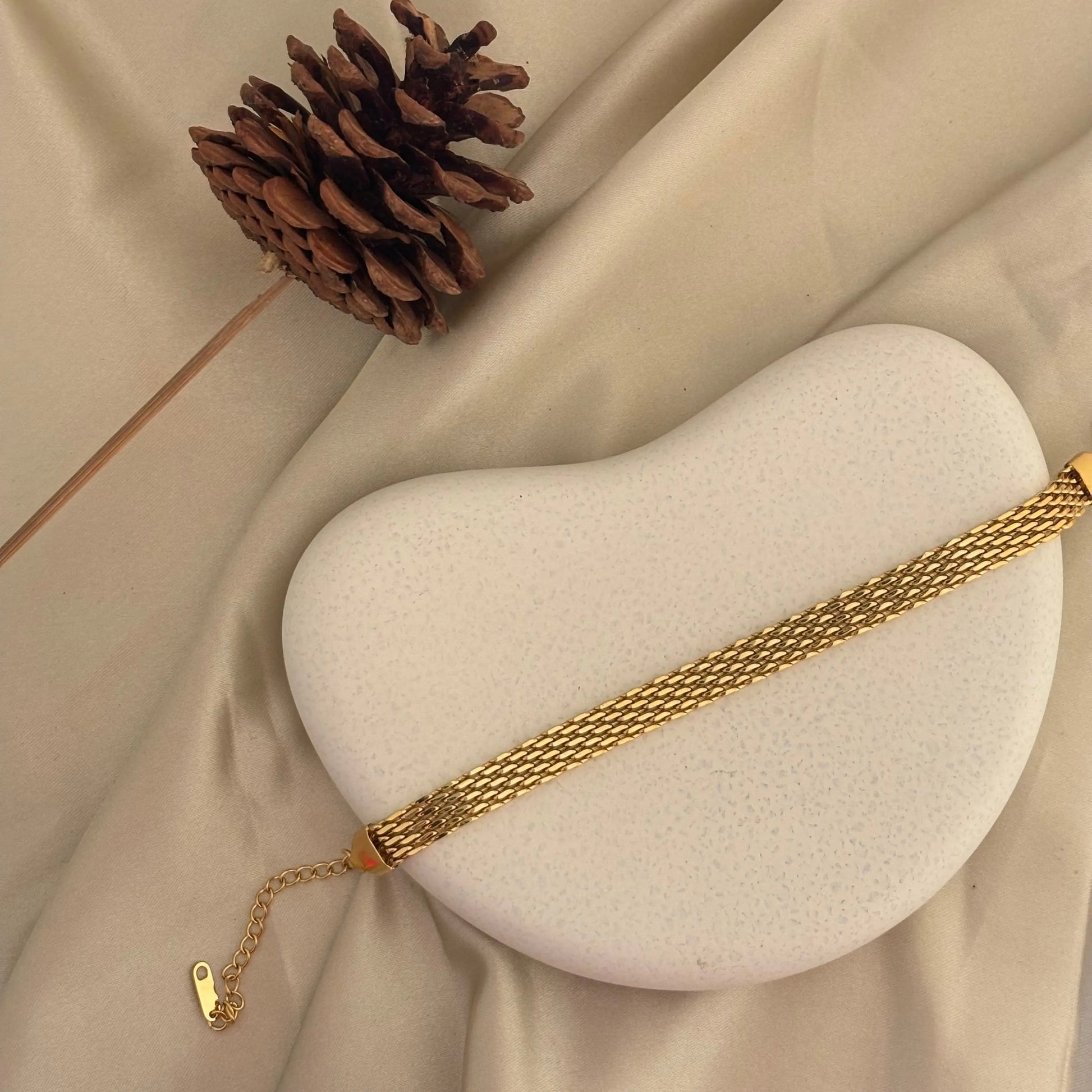 Gloden Grain Link Bracelet - SRYN