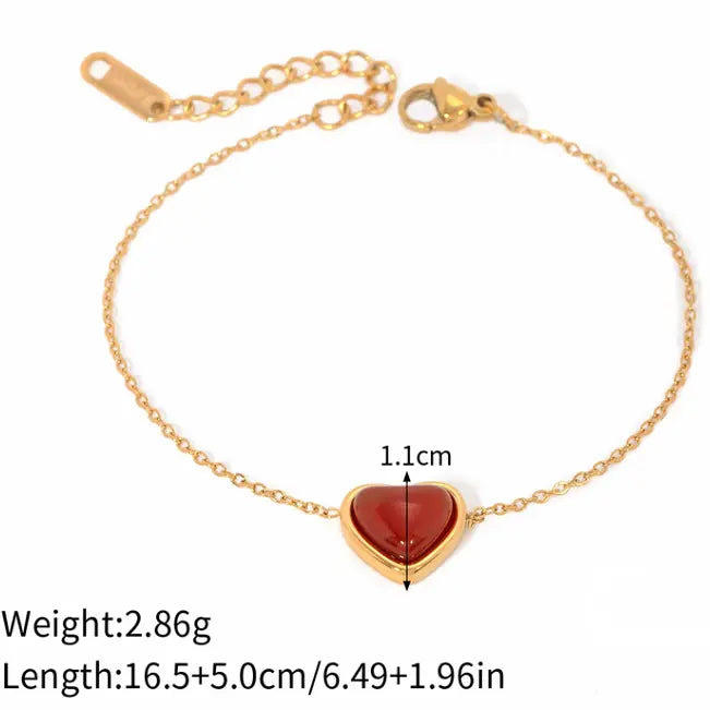 Sangria Heart Bracelet