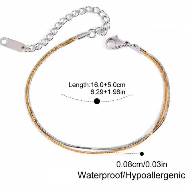 Sleek Bi-Metal Bracelet