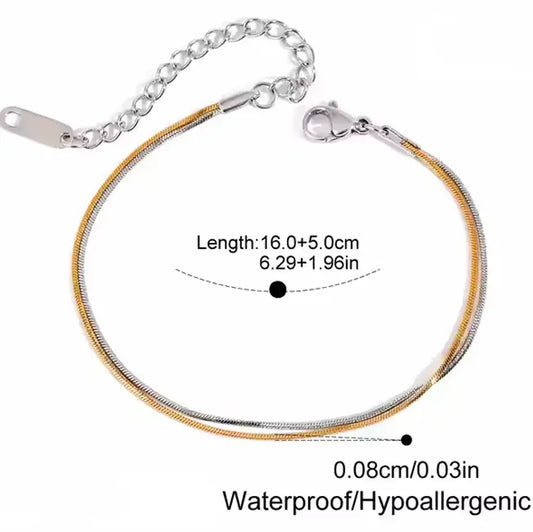Sleek Bi-Metal Bracelet