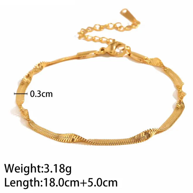 Nude Twist Snake Chain Bracelet - SRYN