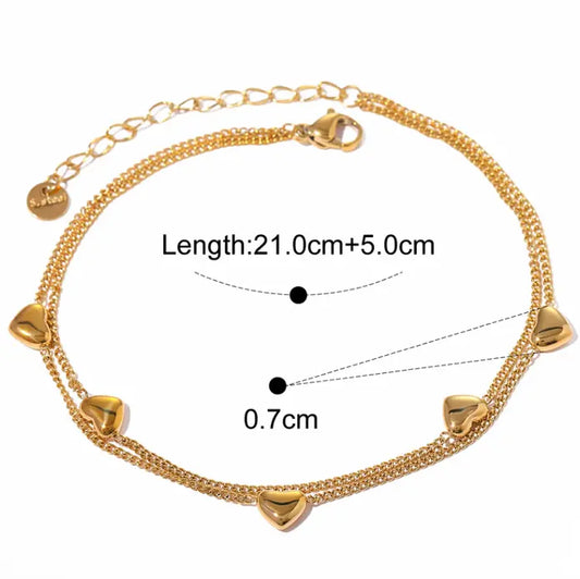 Heart Strings Chain Bracelet