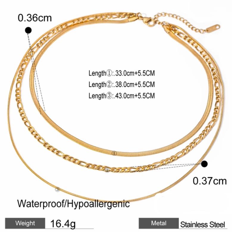 Soft Trio Layered Necklace - SRYN